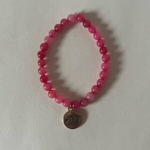 Pink Flower Charm Bracelet
